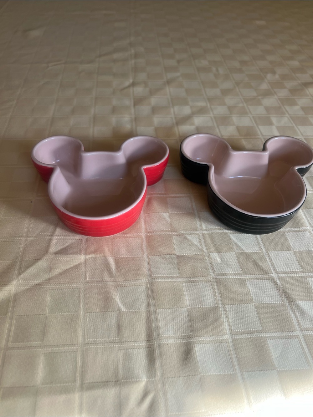 Le Creuset Mickey-Style Ramekins in Red and Black